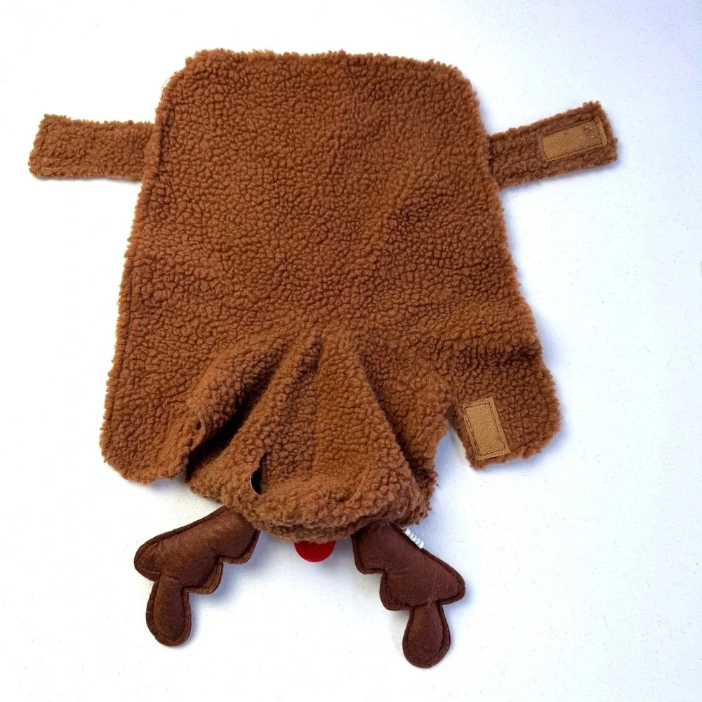 PetHoliday Reindeer Dog Costume Small Brown Sherpa Fleece Christmas Holiday Wear
